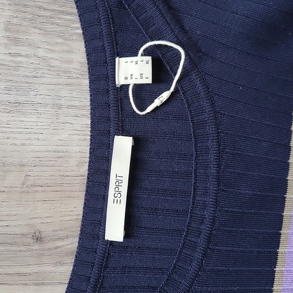 ESPRIT l L l knit l sweater dress l long color blocked l Cotton Blend - Picture 7 of 9